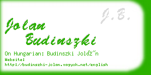 jolan budinszki business card